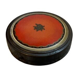 Vintage antique Vivaudou compact good mirror 20's Enamel‎ Floral